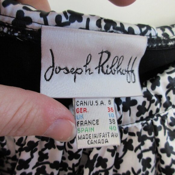 Joseph Ribkoff Off the Shoulder Blouse Women 8 Black Floral Embellish Luxury 206 - Picture 3 of 11